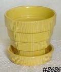 McCoy Pottery Yellow Basketweave Flowerpot