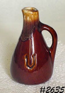 McCOY POTTERY -- VINEGAR CRUET (BROWN DRIP)