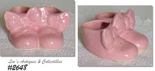 McCoy Pottery Pink Baby Shoes Planter