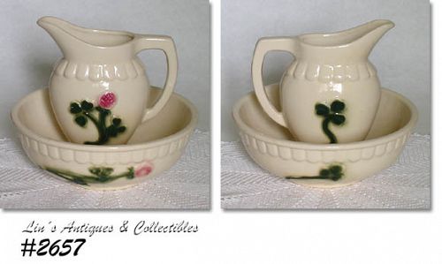 Brush McCoy Red Clover Pitcher and Bowl