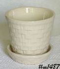 Morton Pottery White Basketweave Flowerpot