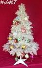Vintage White Plastic Christmas Tree and Ornaments
