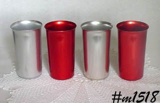 Vintage Sunburst Aluminum Tumblers Set of Four