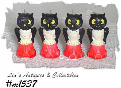 Vintage Gurley Halloween Owl Candles