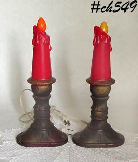 Pair of Vintage Plastic Electric Candle Lights