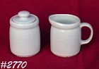 McCoy Pottery Creamer and Covered Sugar All White