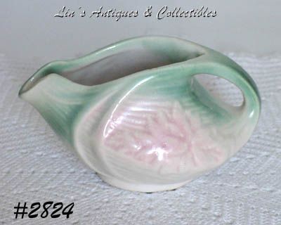 McCOY POTTERY -- DAISY CREAMER WITH PINK AND GREEN ACCENT COLORS