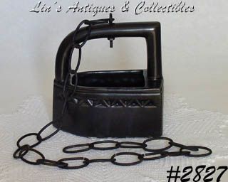 McCoy Pottery Iron with Chain Hanging Planter