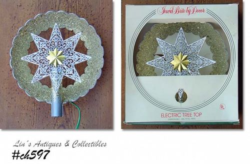 Vintage Jewel Brite Christmas Tree Topper IOB