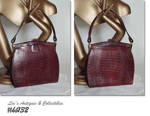 BROWN LIZARD VINTAGE HANDBAG