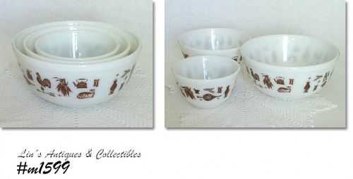 Pyrex Early American Nesting Bowls Set of 3