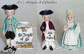 ENESCO -- COLONIAL MAN NAPKIN HOLDER AND SHAKER SET