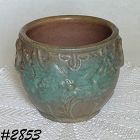 McCOY POTTERY HOLLY BERRIES AND LEAVES JARDINIERE IN A RARE COLOR