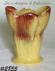 McCoy Flower Form Vase Yellow with Brown Accents