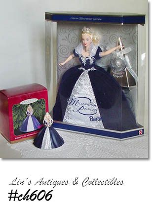 2000 Hallmark Millennium Princess Barbie and Matching Ornament