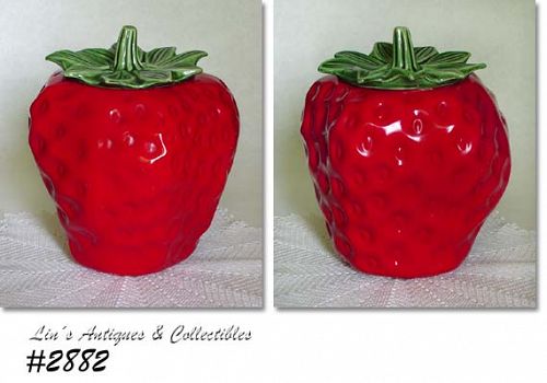 McCoy Pottery Red Strawberry Cookie Jar