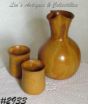 McCoy Pottery Canyon Carafe and 2 cups