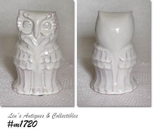 Vintage Frankoma Owl Figurine White Sand Color