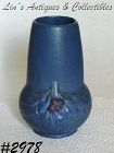 McCoy Pottery Leaves and Berries Blue Stoneware Vase