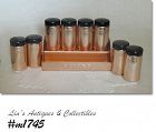 VINTAGE ALUMINUM SPICE SHAKERS SET WITH STORAGE RACK MADE IN ITALY