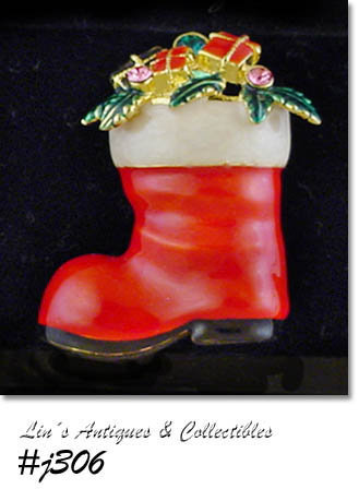 EISENBERG ICE VINTAGE SANTA'S BOOT PIN