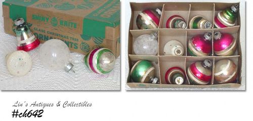 One Dozen Shiny Brite Ornaments IOB