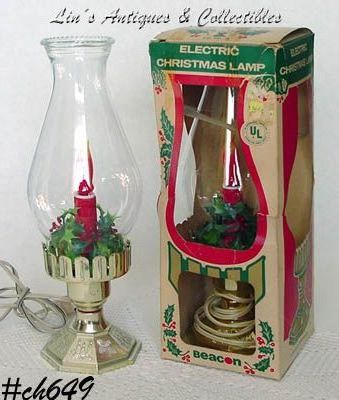 Two Vintage Electric Christmas Lamps by Beacon