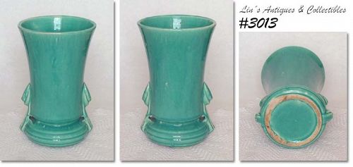 McCOY POTTERY 9 INCHES TALL AQUA VASE