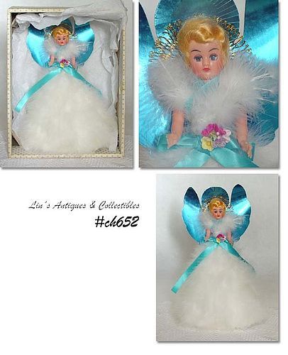 Vintage Feather Angel Doll Tree Topper