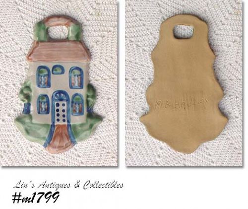 LOUISVILLE STONEWARE M A HADLEY HOUSE SHAPE PLAQUE