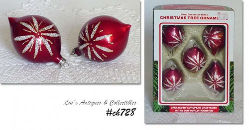 Vintage Made in Romania Christmas Ornaments IOB