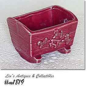 SHAWNEE POTTERY -- CRADLE PLANTER (BURGUNDY)