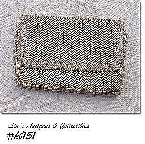 GOLD AND SILVER BEADED EVENING BAG