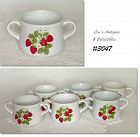 McCOY POTTERY SET OF SIX STRAWBERRY COUNTRY SOUP BOWLS