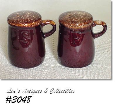 McCoy Pottery Brown Drip Shaker Set