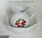 McCoy Pottery Strawberry Country Pitcher and Bowl