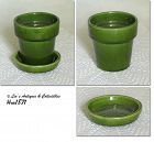 Haeger Pottery Green Flowerpot with Separate Drip Saucer