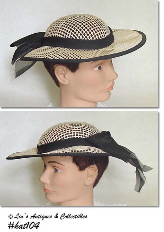 SUMMER HAT WITH BLACK RIBBON