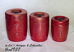 ALUMINUMWARE -- 3 PIECE CANISTER SET FOR THE BIRDS!!