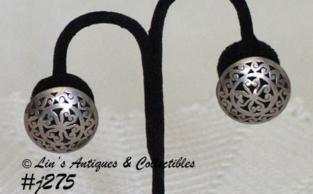 Vintage Sterling Silver Earrings Celtic Design Clip Back