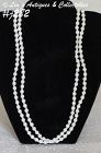 Vintage Miriam Haskell White Glass Bead Long Necklace