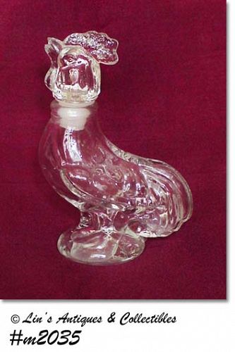 Vintage Glass Rooster Candy Container
