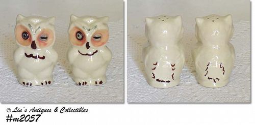 SHAWNEE POTTERY VINTAGE OWL SHAKER SET