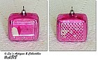 VINTAGE GLASS PINK ORNAMENT SHAPED LIKE A RADIO