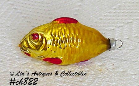 Vintage West Germany Glass Fish Christmas Ornament