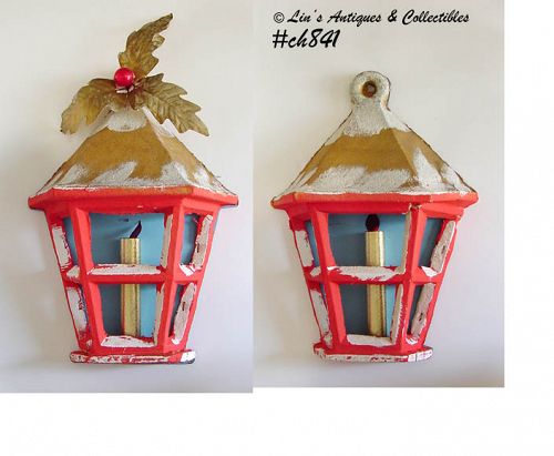 PAIR OFVINTAGE CHRISTMAS LANTERN WALL DECORATIONS