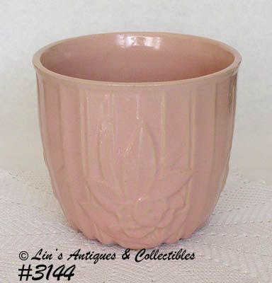 McCOY POTTERY VINTAGE LOTUS LEAF PINK JARDINIERE