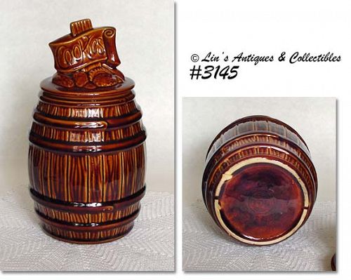 McCOY POTTERY -- BROWN COOKIE BARREL