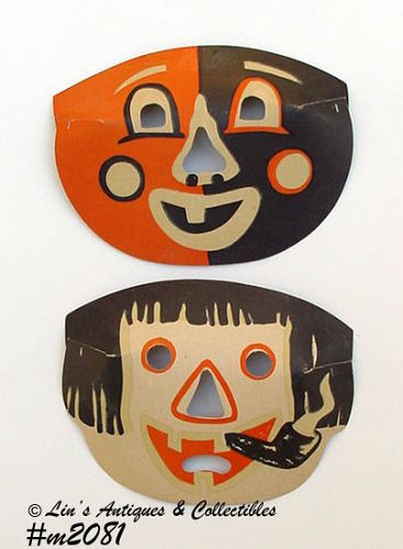 Vintage Masklite Luminous Halloween Masks Lot of 2