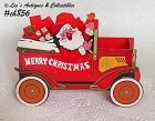 Vintage Santa Car Christmas Card or Goodies Holder